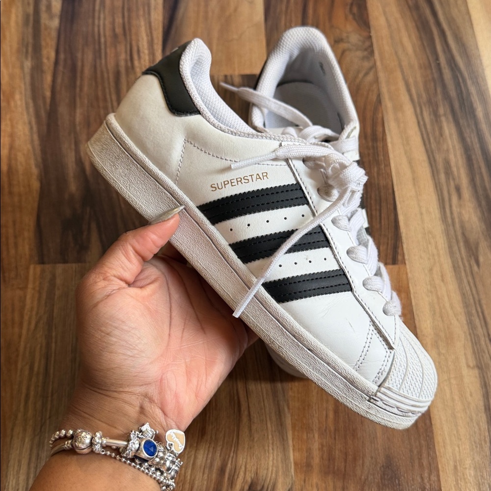 Adidas Classic White and Black Shelltoe Sneakers